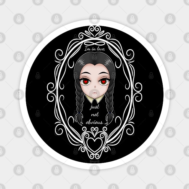 introvert girl in love on wednesday night OVAL Magnet by merloneeer